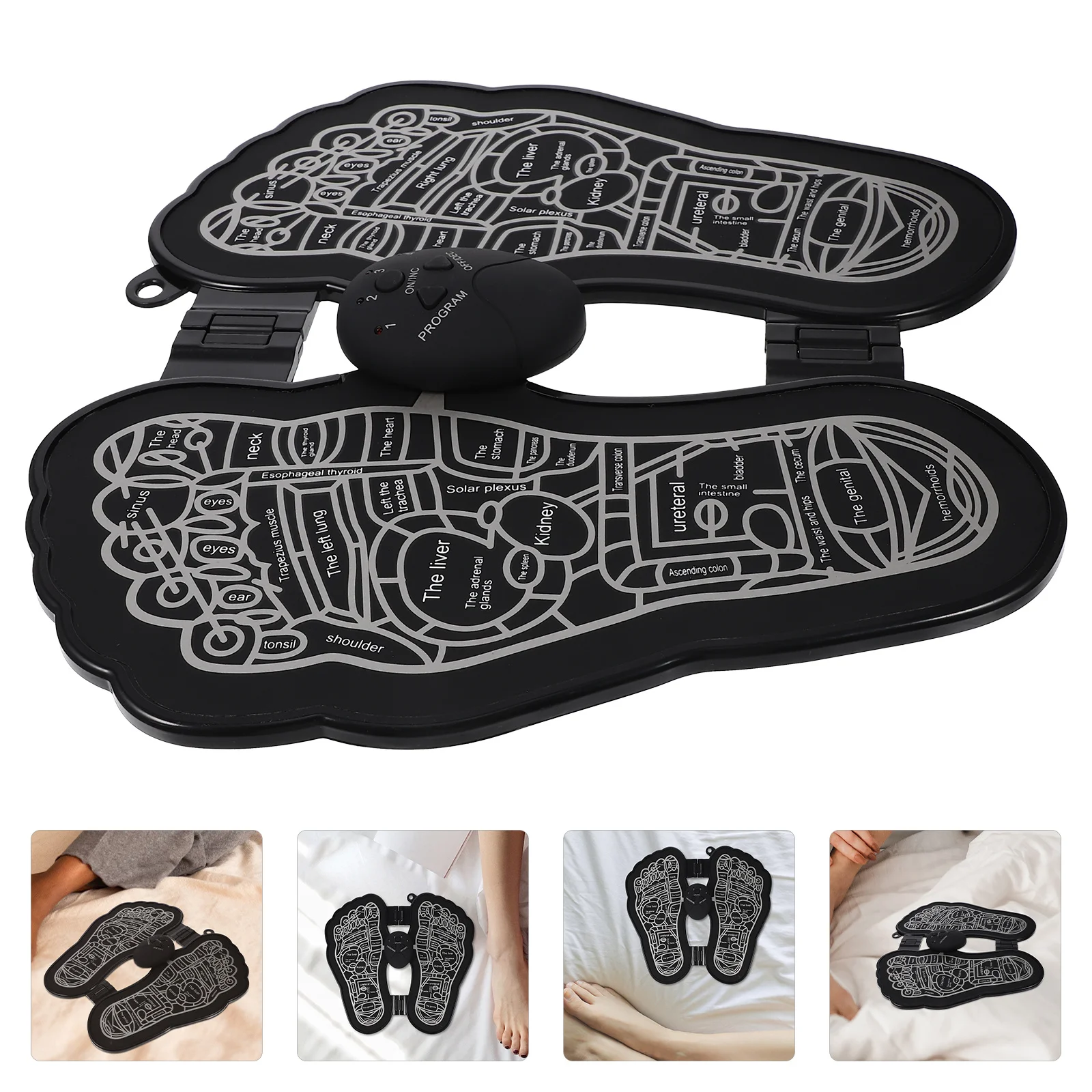 

1 Set Of Massage Pad Rechargeable Foldable Foot Massager Comfortable Feet Massager Durable Plastic Foot Sole Stimulator Portable