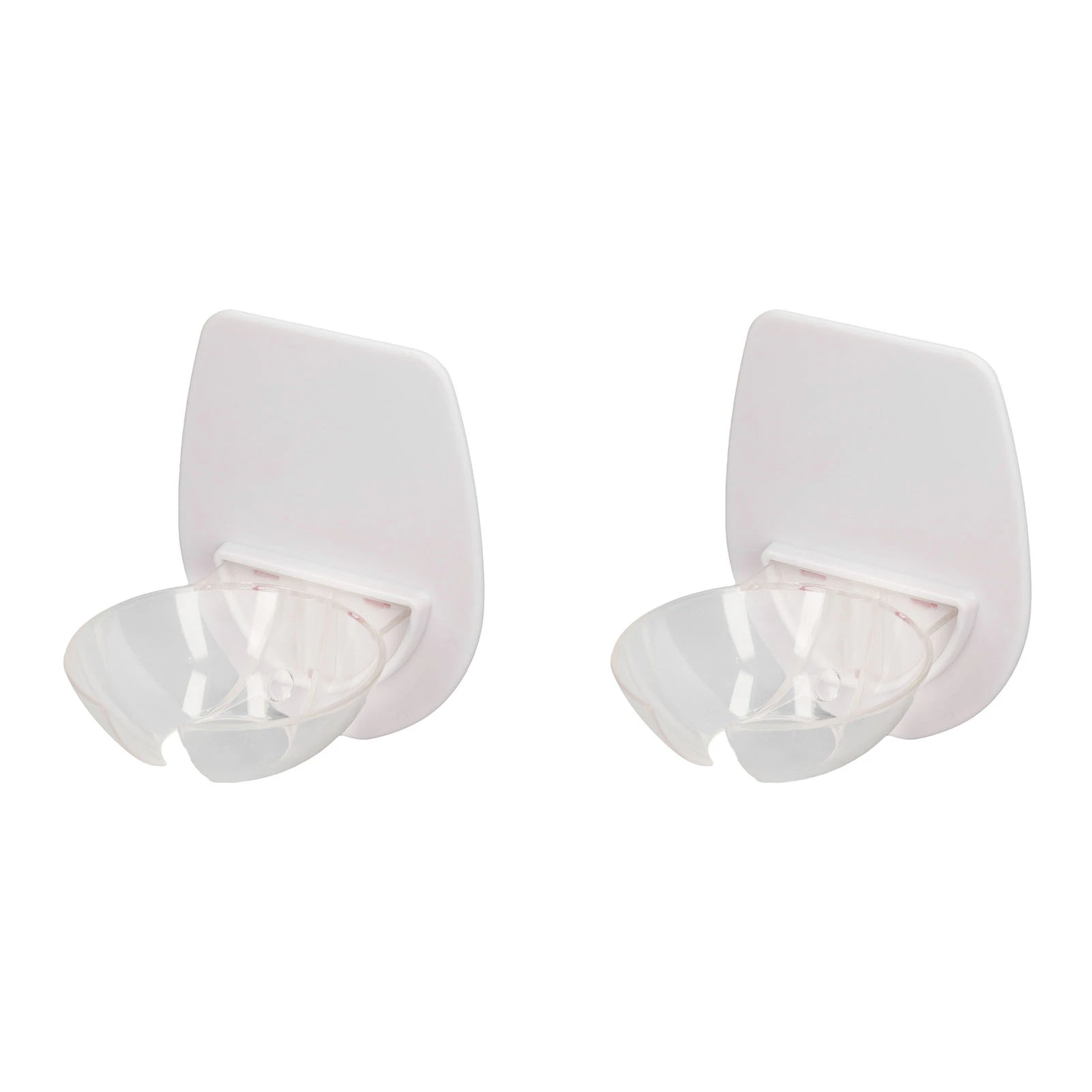 2Pcs Shower Wine Holder Transparent Plastic Simple Compact Easy Mounting Wine Glass Holder for Bathtub Bathroom