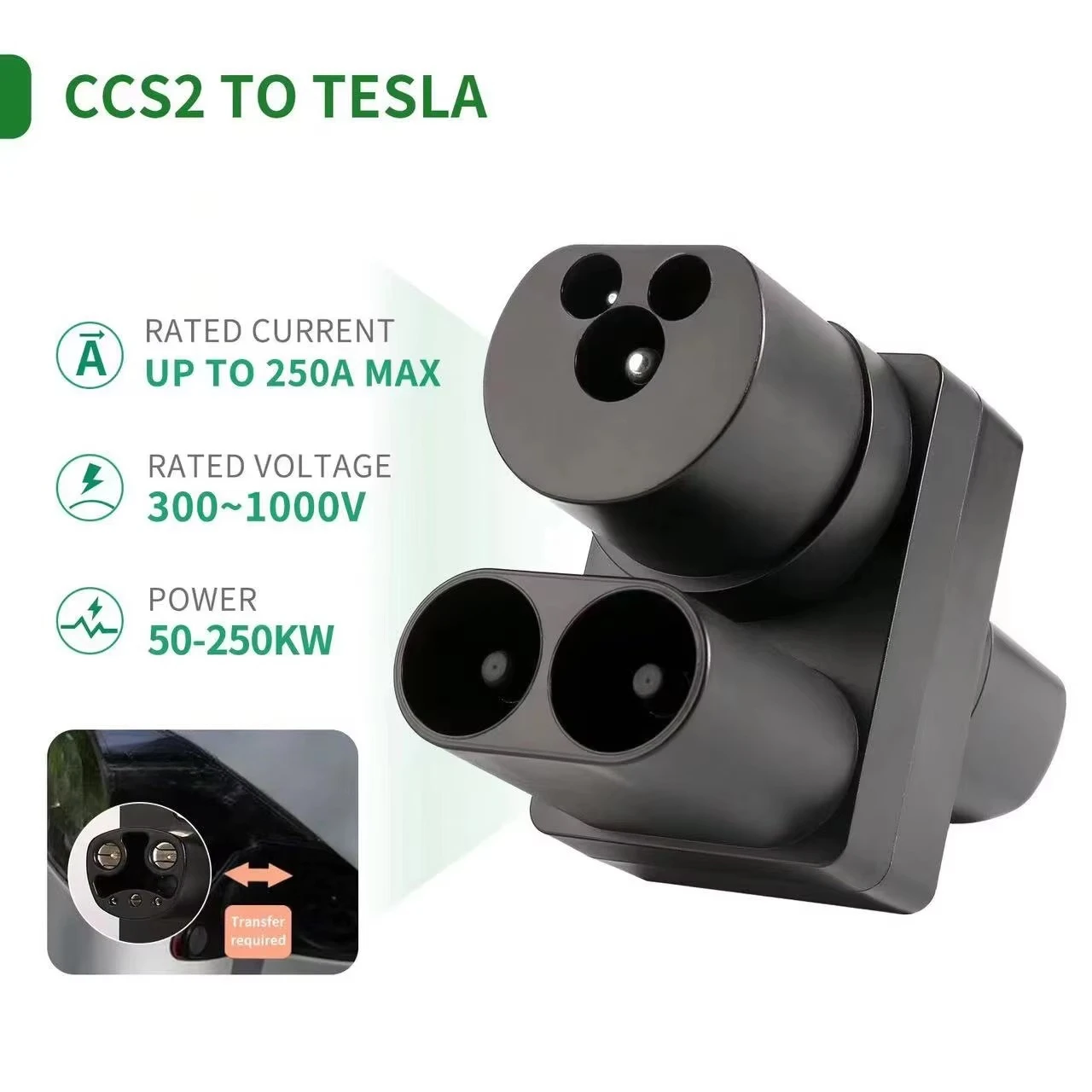 EV Adaptor CCS2 Combo Plug Electric Vehicle Car Charger Connector Convertor CCS2 Charging Adapter 150A 500V