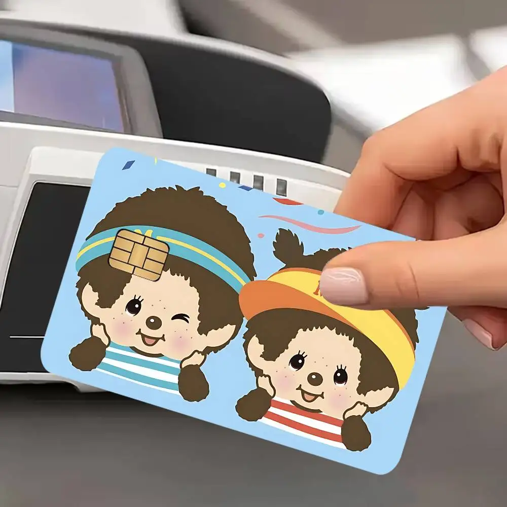 Cartoon M-Monchhichi Fashion Matte Gold Silver Black Matte Film Skin Sticker Tape for Bank Credit Debit Card