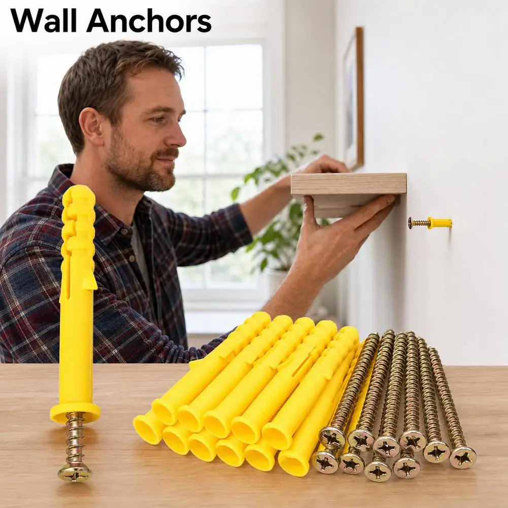 10/30Pcs M6 M8 Heavy Duty Drywall Anchor Screw Assortment Kit Galvanized Steel Fasteners Home Renovation Construction Projects