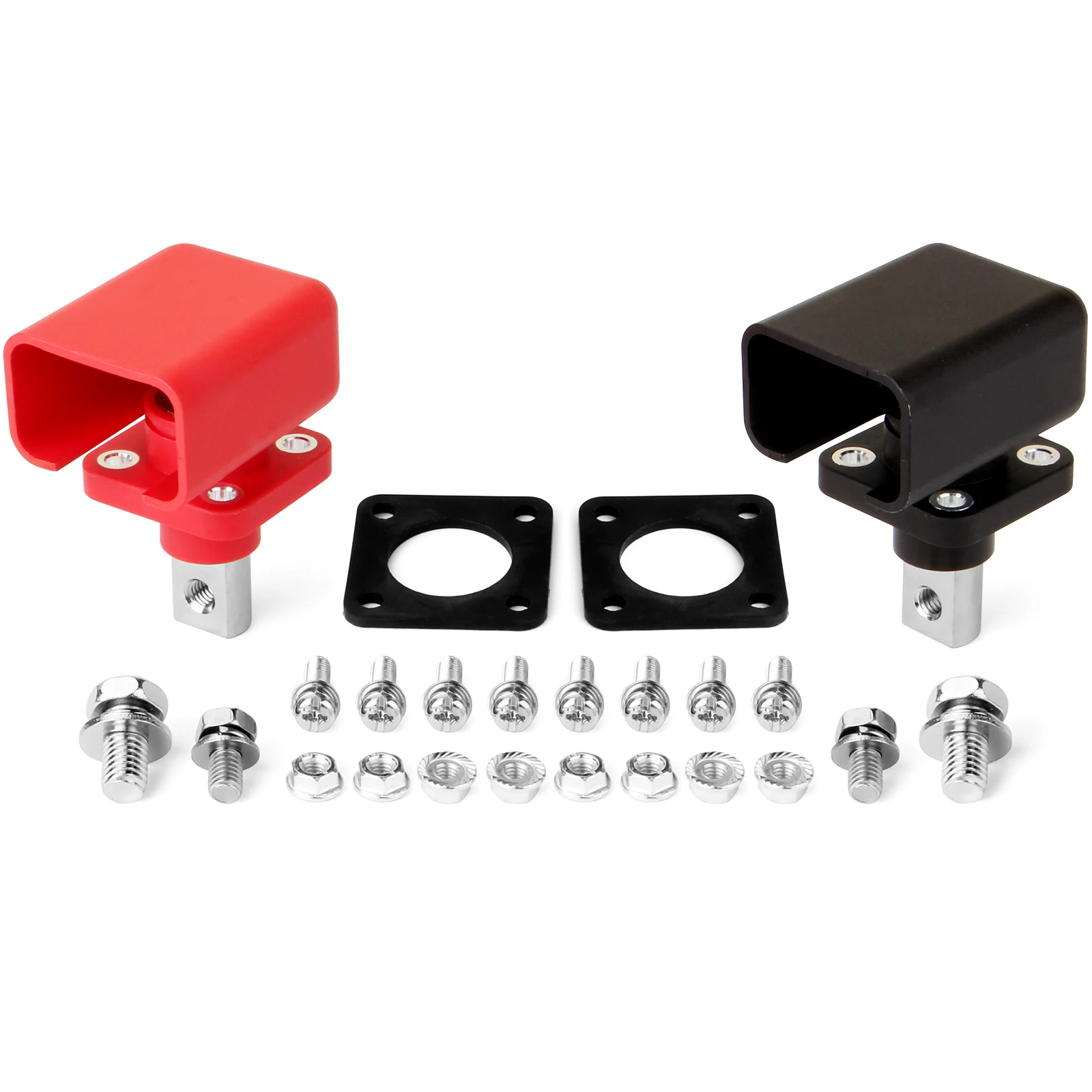 

2 pcs 50A/200A High Current Metal Copper Battery Terminal Adapter Red and Black Energy Storage Terminal Battery Connector