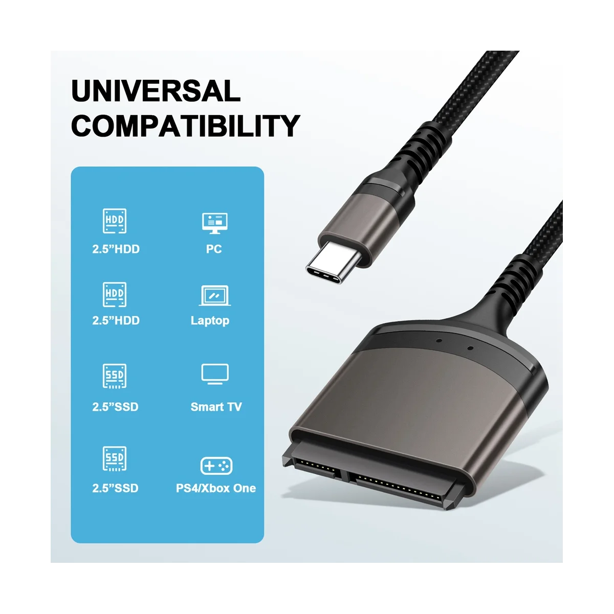 TYPE-C ke kabel SATA 3.0 Sata ke kabel adaptor USB C kabel SATA 2.5 inci Hard Drive HDD SSD eksternal 22 Pin Sata III untuk PC