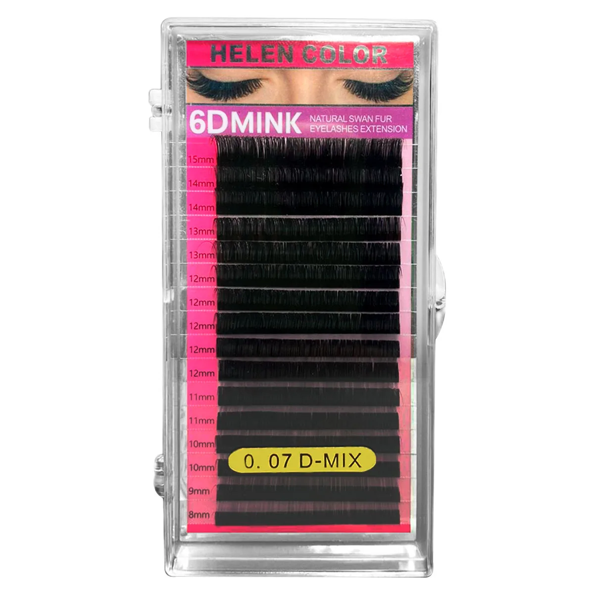 Cordless Eyelashes Russian Volume 07 D-Mix 8 To 15mm