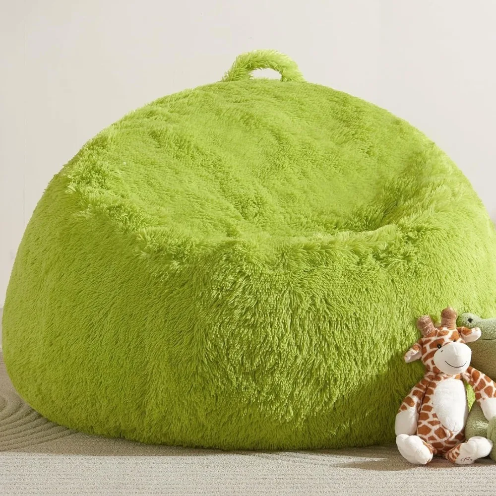 Giant Bean Bag Soft Fluffy Lazy Sofa Cover Large Size Round Bean Bag Chair Cover Colorful Cozy Cushion Cover Living Room