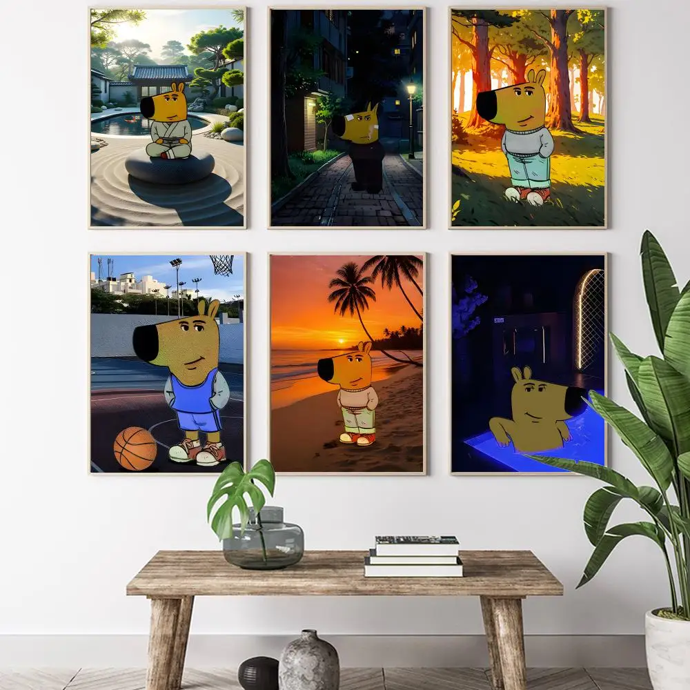 Funny I'm Just A Chill Guy Painting Calligraphy HD Canvas Poster living room bedroom bar aesthetic