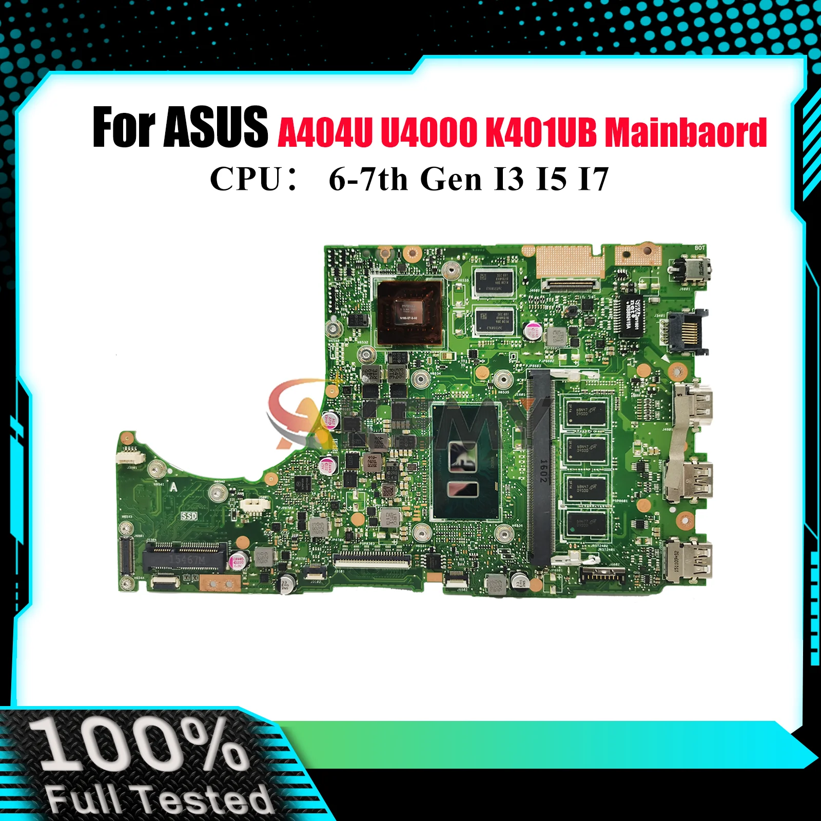 

K401UB Laptop Motherboard For ASUS VivoBook K401UQK K401UB A404U K401UQ U4000 K401U Mainboard W/ I3 I5 I7 CPU tests OK fast ship