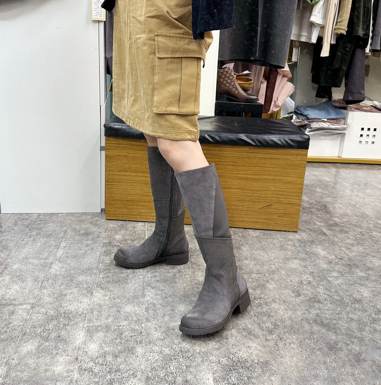 

Comfortable Long Knight Boots Classic Sle Fce Lined Autumn Winter High Top Boots for plus Size Leg Faionable Rubber Sole