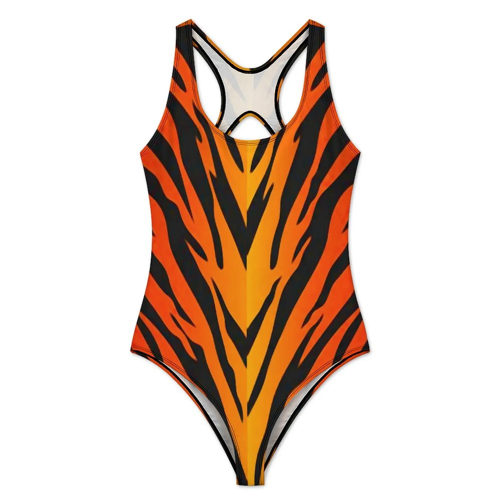 Abstract Fire Swimsuit Tiger Stripes Print One Piece Swimwear Push Up Fashion Monokini Sexy Holiday Swim Pattern Swimsuits