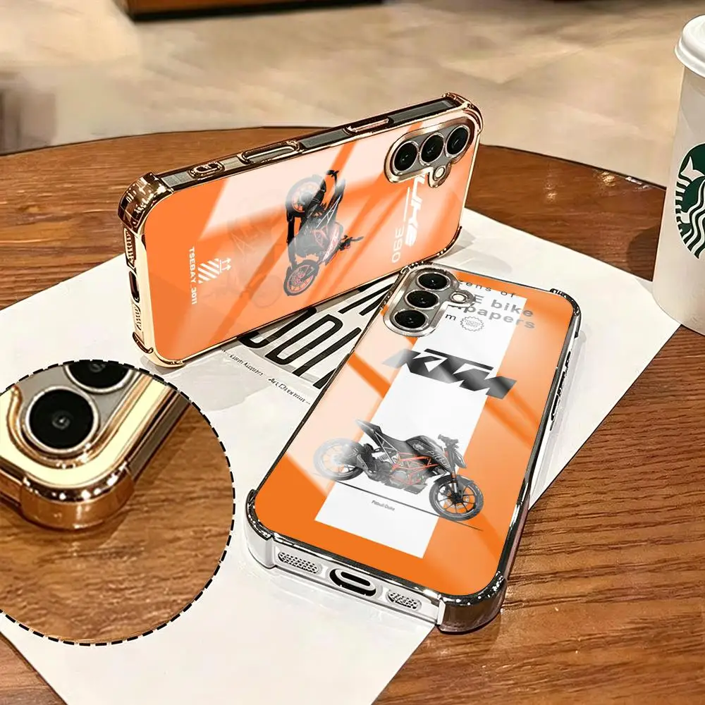 Motor K-KTM Phone Case For Samsung S26 S25 S24 S23 S22 S21 Plus Ultra FE Gold silver four-corner shockproof glass