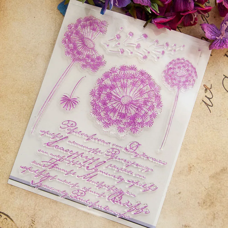 

Dandelion and phrases 2025 Clear Stamps for DIY Scrapbooking Card Making Photo Album Decoration Crafts Rubber transparent Stamp