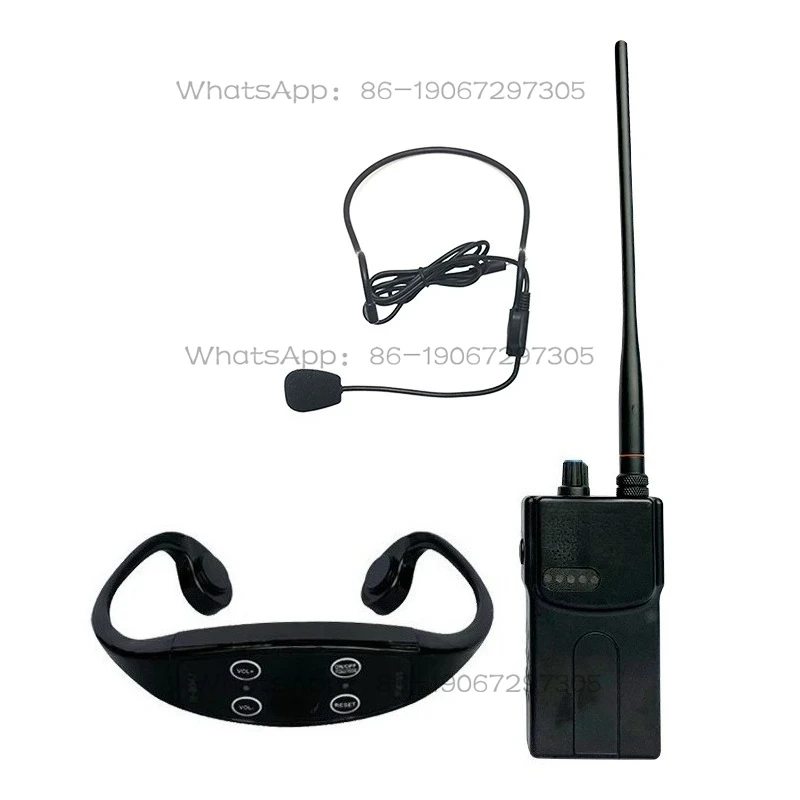 Professional Swimming Training Sport Earphone LED Real-Time Communication Coaching Transmitter Bone Conduction Headphone