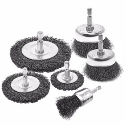 1/4 Inch Hex Shank Wire Brush Wheel Cup Brush Set 10 Pack Wire Brush for Drill 0.012 Inch Coarse Carbon Steel Crimped Wire Wheel
