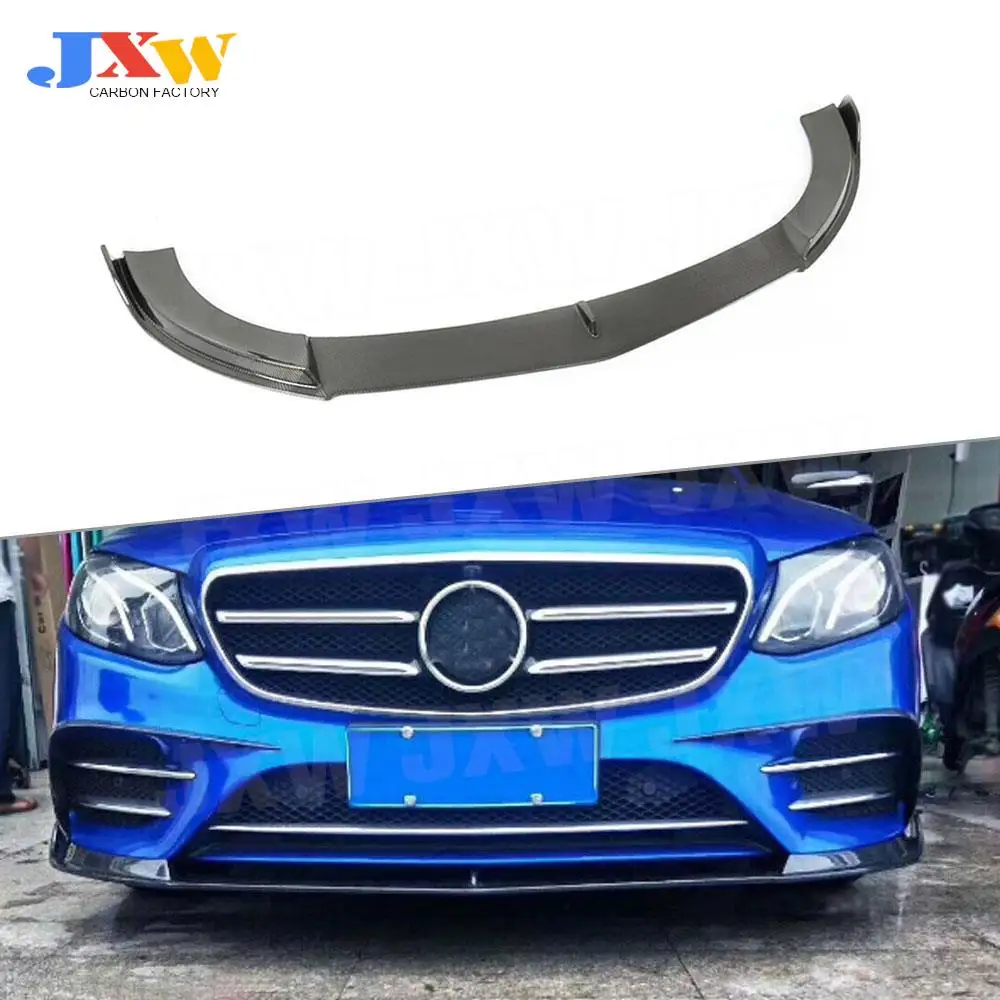 

Carbon Fiber Car Front Bumper Lip Spoiler For Mercedes Benz E Class W213 E200 E300 E63 Sport 2017 2018 + Car Styling Splitters