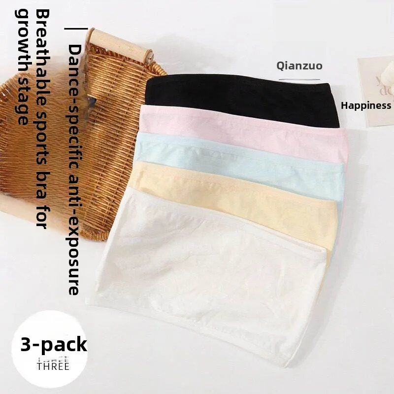 Ladies Summer Thin Sports Bralette Tank Top No Shoulder Straps Anti-exposure Big Size Wrap Chest No Chest Pad Underwear