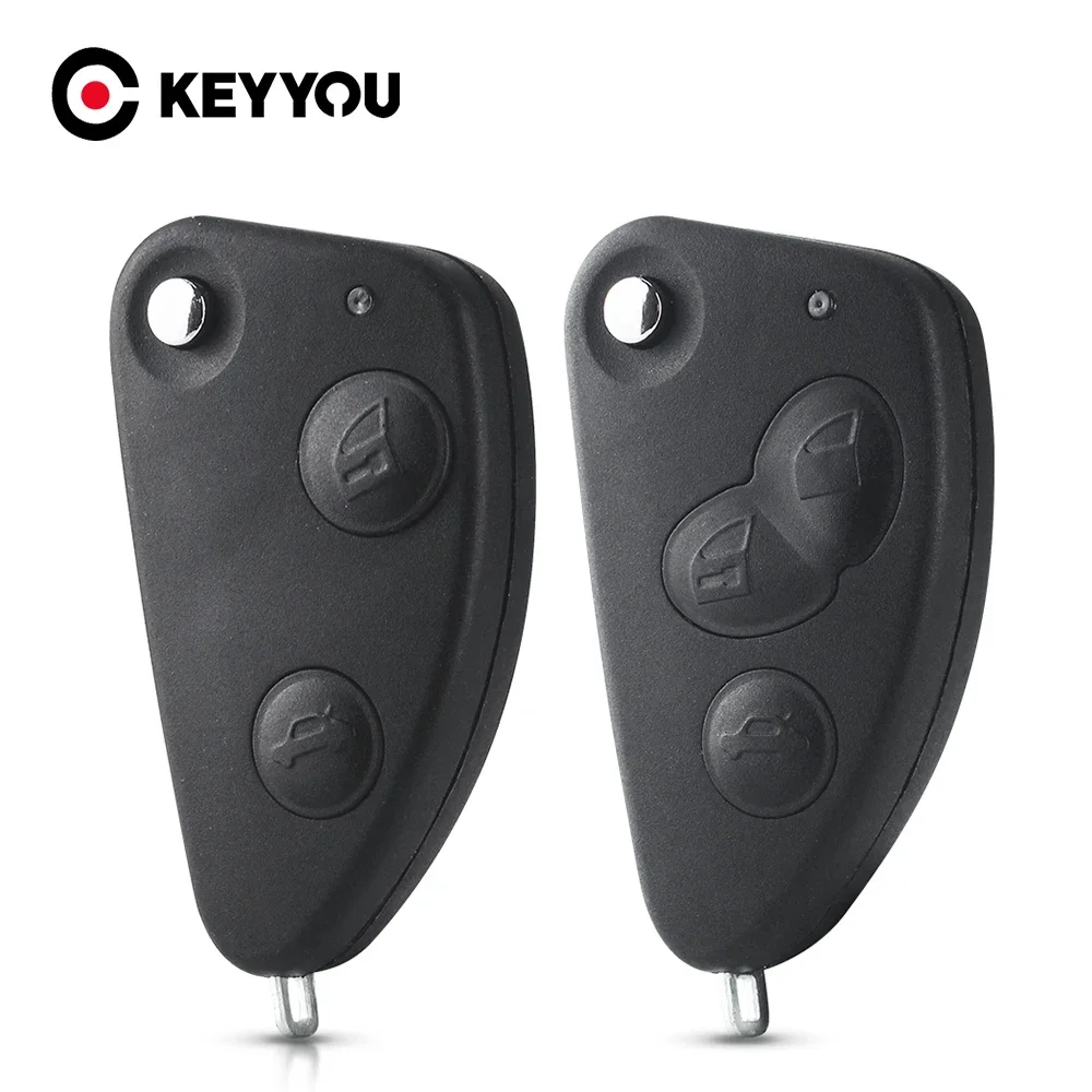 

KEYYOU 2/3 Buttons Smart Flip Folding Remote Car Key Folding Shell Case Replacement For Alfa Romeo 147 156 166 GT SIP22 Blade