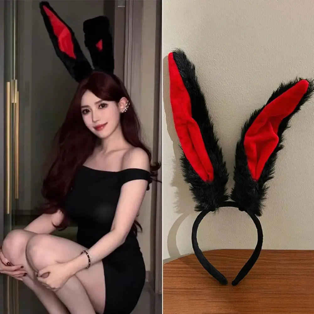 Furry Animal Headpiece Rabbit Long Ear Headband Oversized Ears Hair Hoop Plush Decor DIY Hair Supplies Soft Warm Hairband