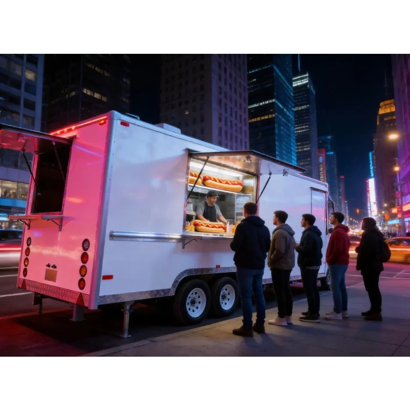 Camión de Comida Móvil y Restaurante en Contenedor Prefabricado, Totalmente Equipado con Óxido de Aluminio, para Sándwiches, Tacos, Café y Otros Alimentos