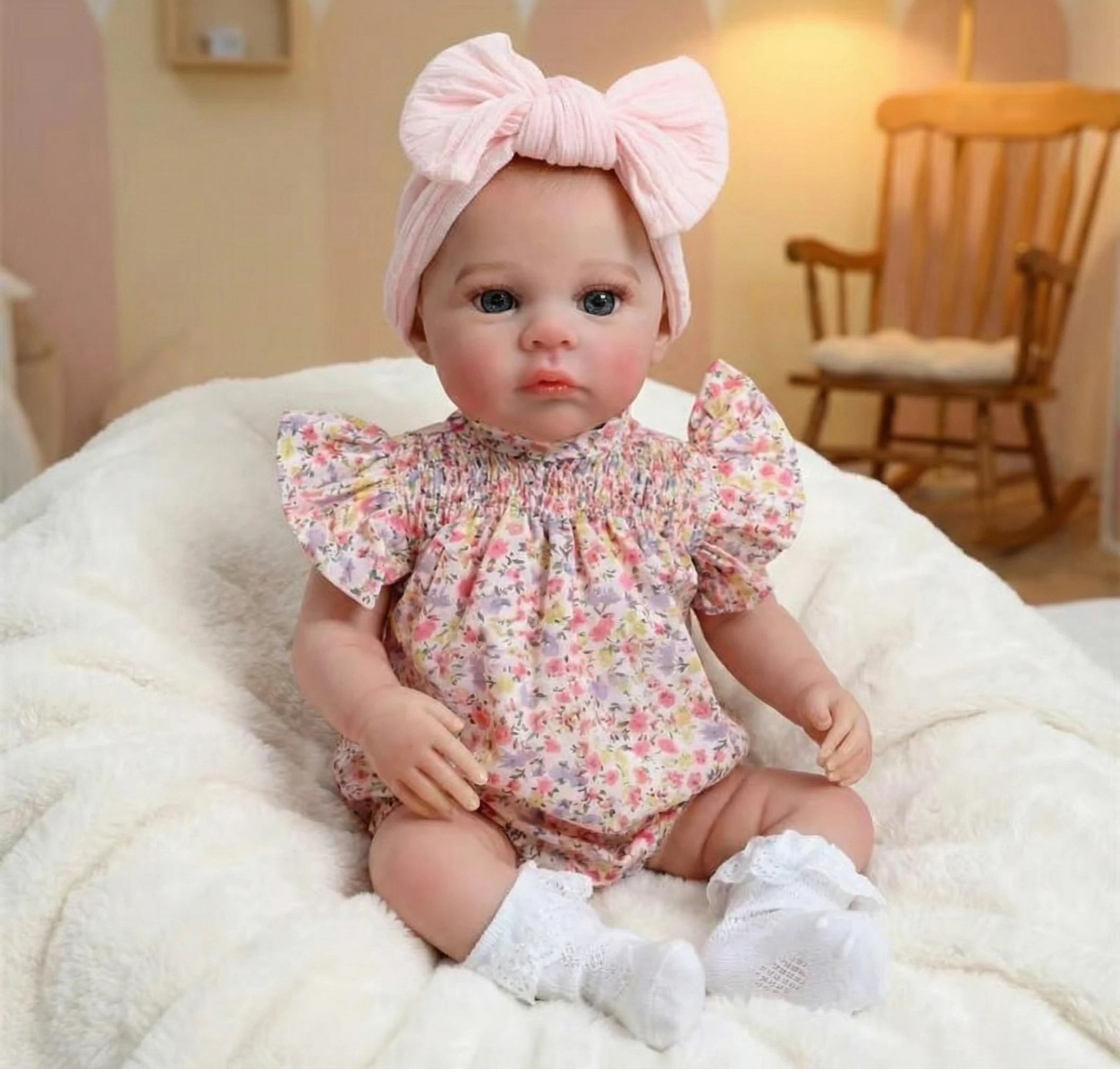 

NPK 18-дюймовая кукла для новорожденных, реалистичная мягкая фигурка с 3D-картировкой кожи и видимыми венами, две версии тела