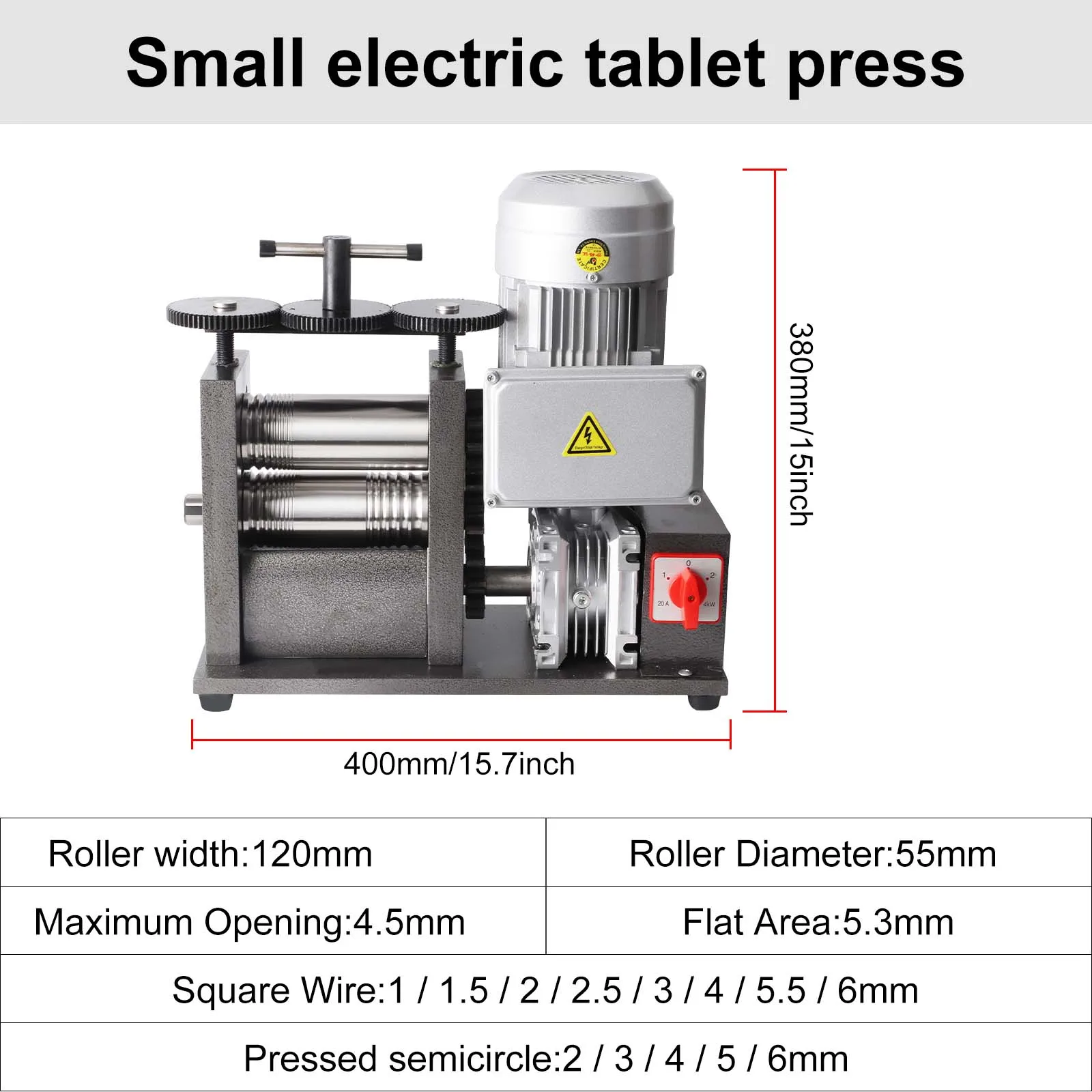 Auble 370W/750W Semicircle Pattern Metal Wire Roller Mill Adjustable Silver Gold 110V/220V Jewelry Making
