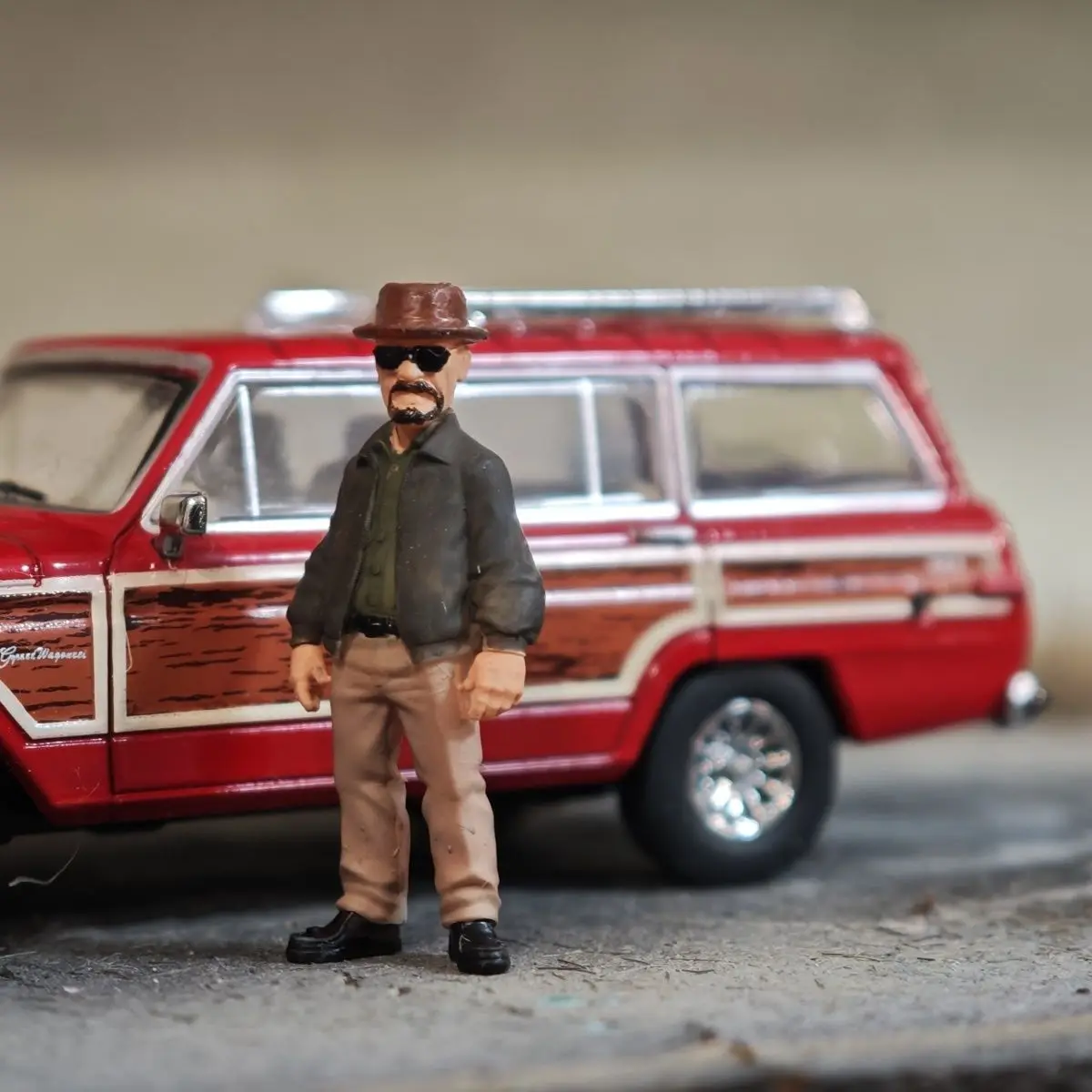 1/64 modelo de resina em miniatura garagem carro cena walter boneca branca estatuetas diorama