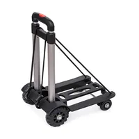 Aluminum Alloy 4-Wheel Foldable Cart with Silent Wheels 40kg Portable Trolley for Shopping Luggage Cargo Hand Truck