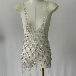 body chainNew sexy sequin backless chain women's back chest chain for women