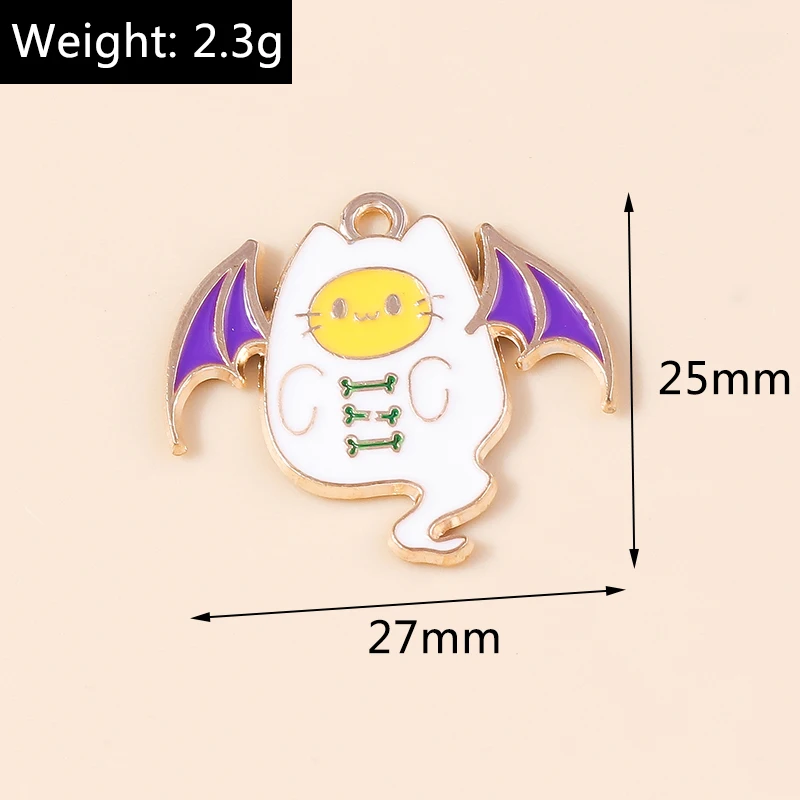 Leslie 10 stücke Mode Halloween Charme Emaille Horror Augapfel Spinne Hexe Geist Kürbis Anhänger für DIY Schmuck machen Accessoires – Detail 34