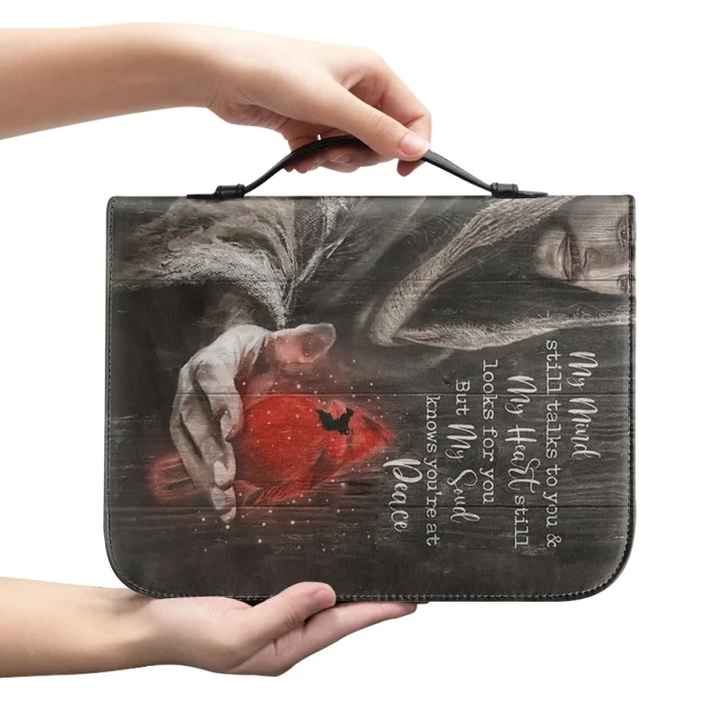 The Love Of GOD-bolsos con cremallera para mujer, impresión personalizada, funda de la Biblia de la Iglesia, bolsos de PU, libro de estudio, cajas de almacenamiento