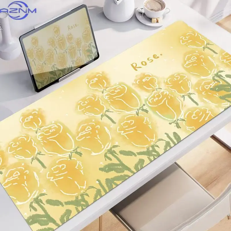 Cartoon illustration mouse pad oversized cute girl dormitory computer table pad large keyboard pad
