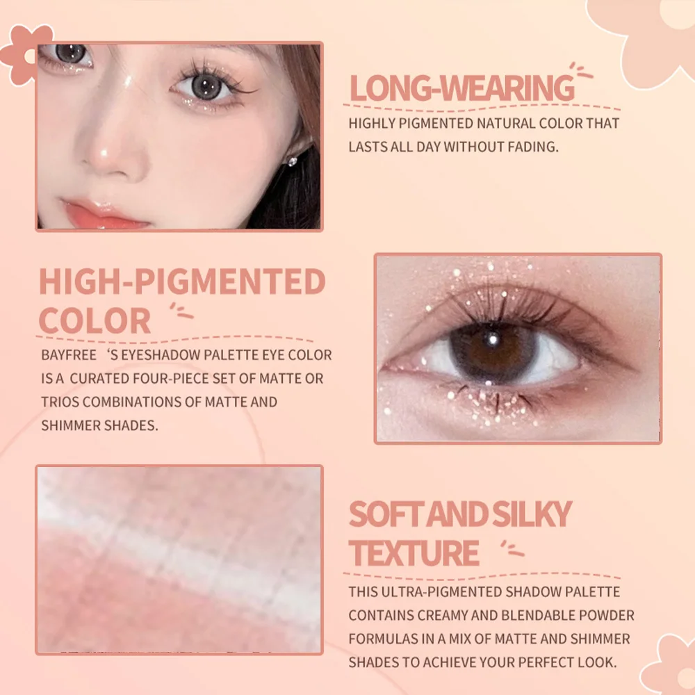 لوحة ظلال عيون Gege Bear Pinky Heart غير لامعة بيرليسسينت لون الأرض ترتر ظلال عيون طويلة الأمد ولوحة كونتور