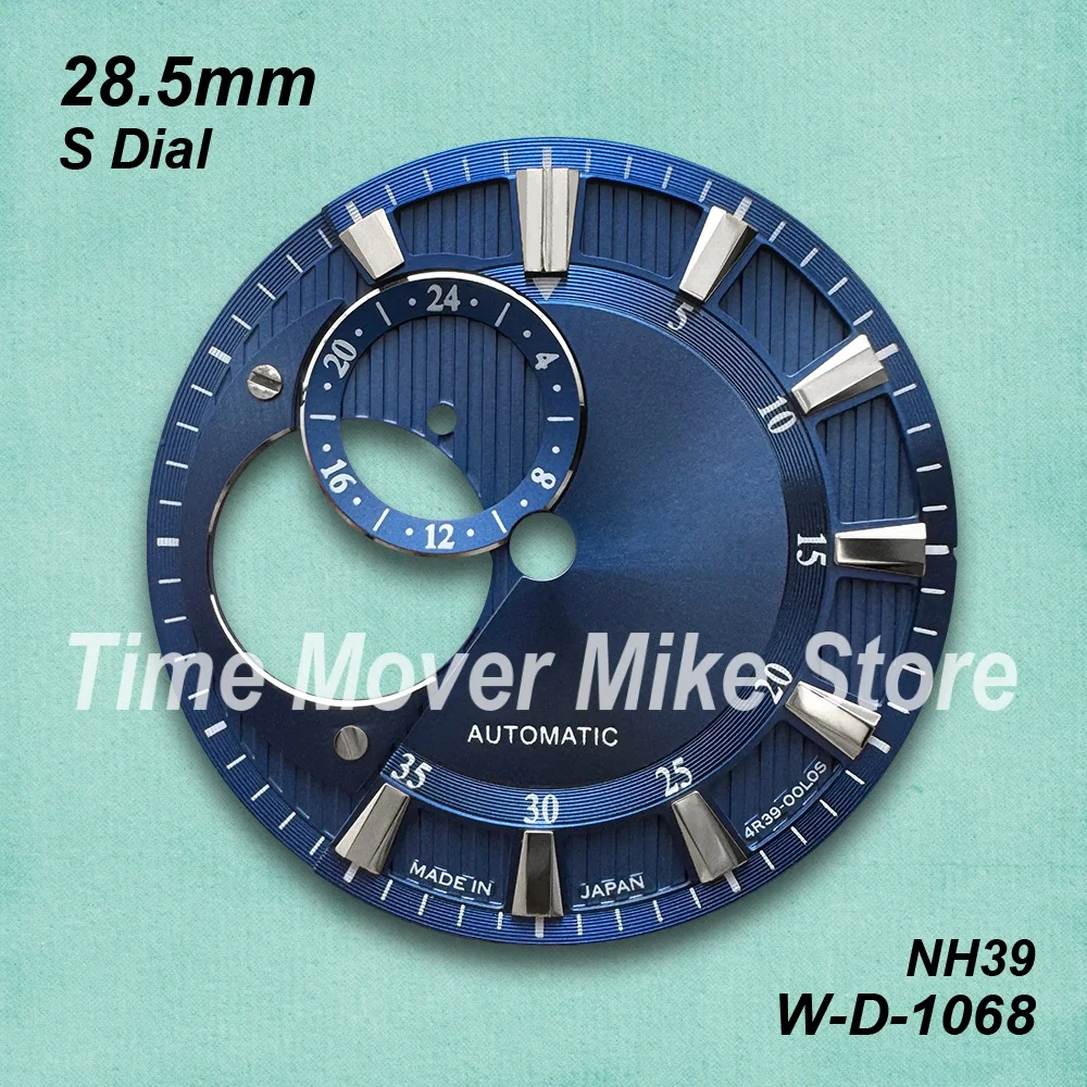 28.5mm S Logo New Hollow Out Sunray Dial Fit NH39 Movement White/Black High-Quality Watch Modification Accessories