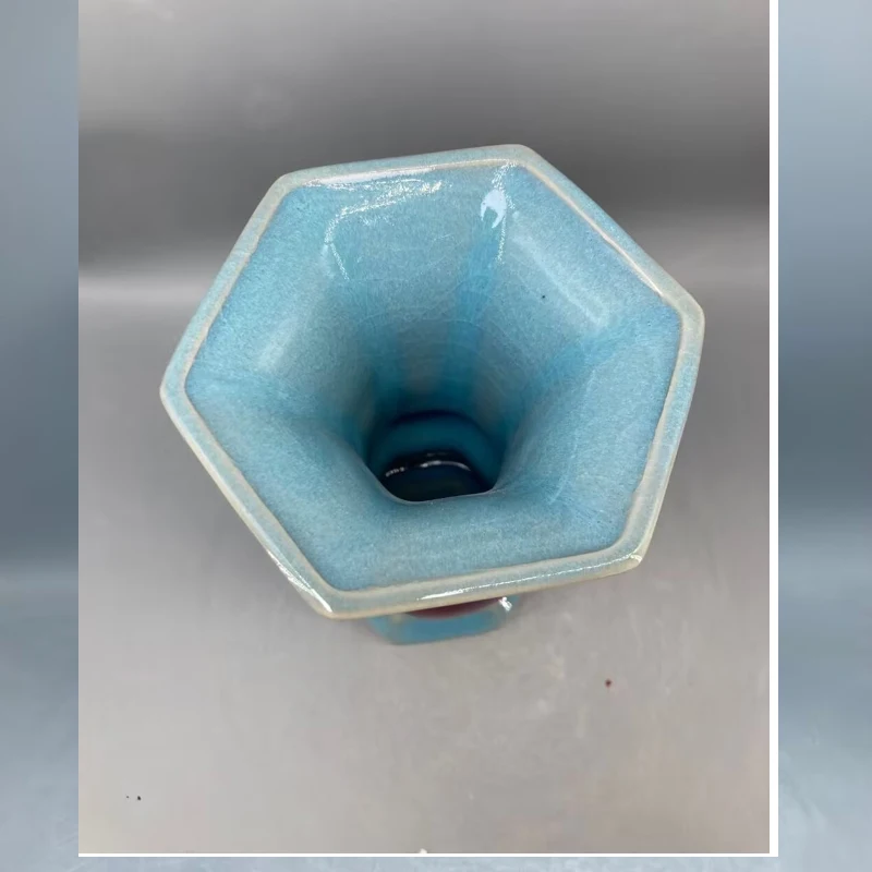 

Ceramic Vase Ornamental vase Handicrafts Jun Porcelain Has Ice Cracks Open Pieces Of Under-glaze Bubbles High 19 cm