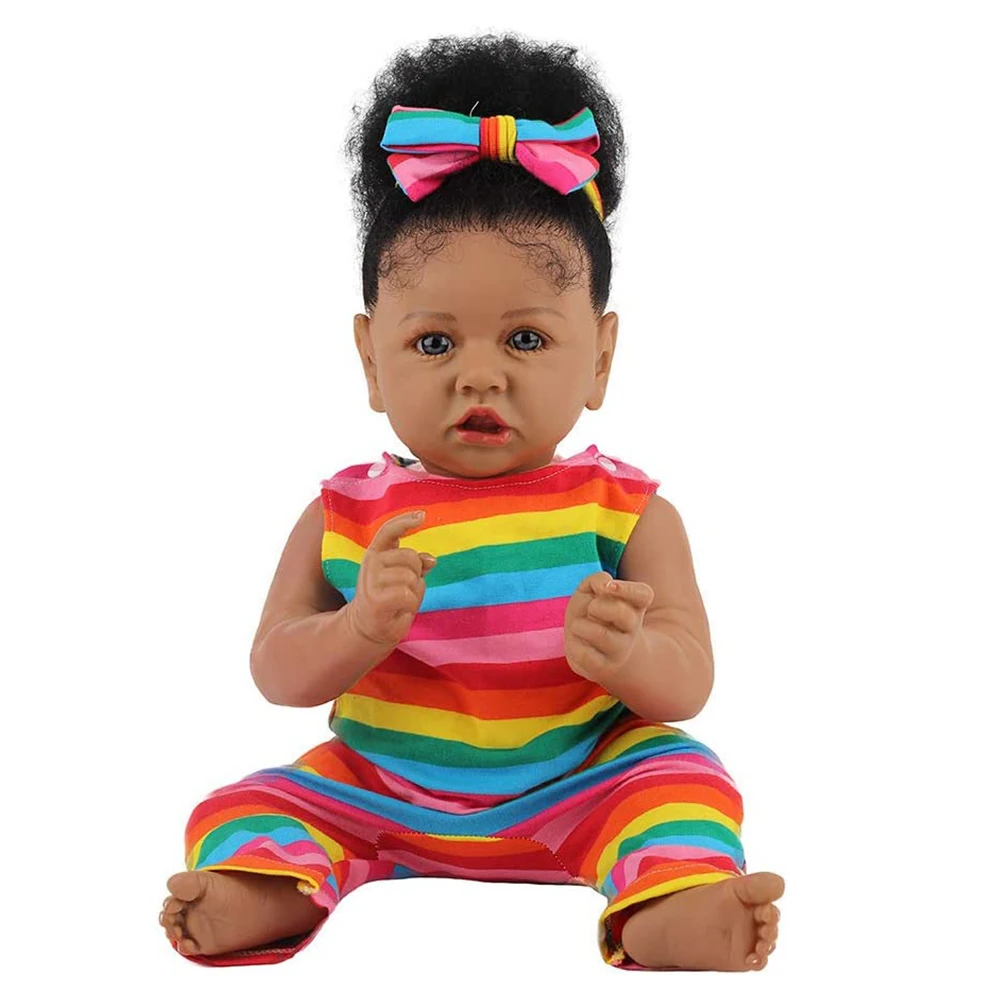 

22-дюймовые (55 см) куклы-реборны для девочек, мягкие силиконовые виниловые реалистичные куклы-младенцы, коллекционные фигурки