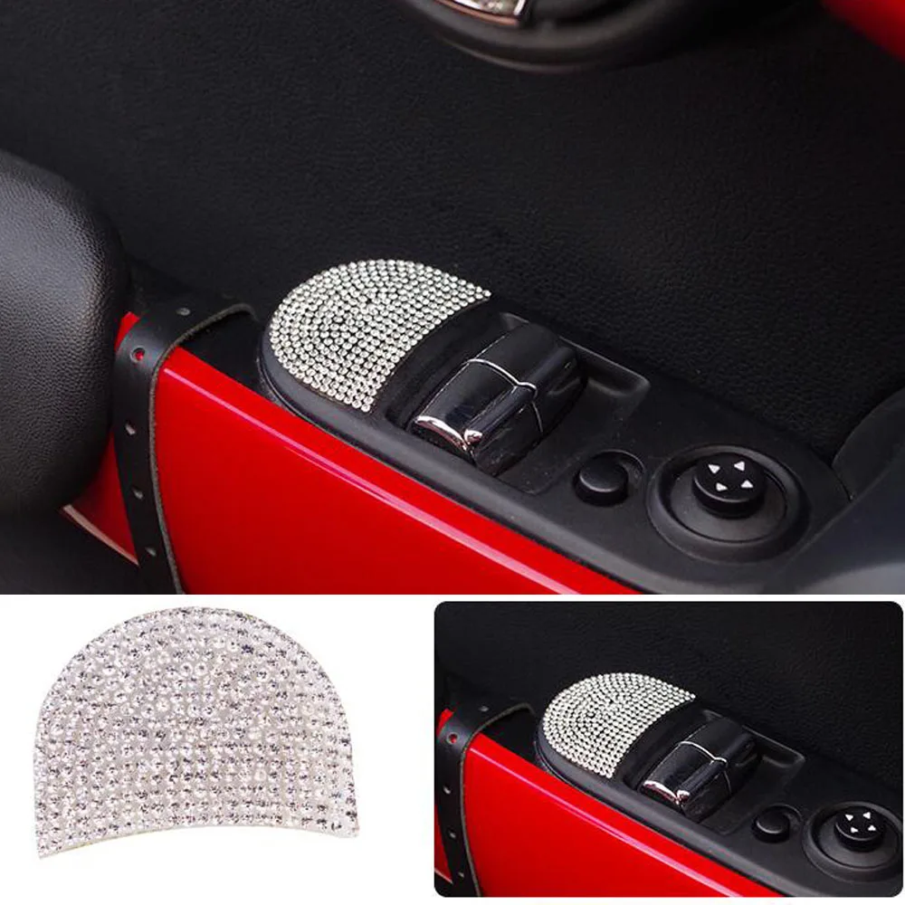 Car Interior Door Handle Crystal Cover Stickers Decal Diamond Bling Decoration For M Coope r S J C W F56 Car Styling Accessories