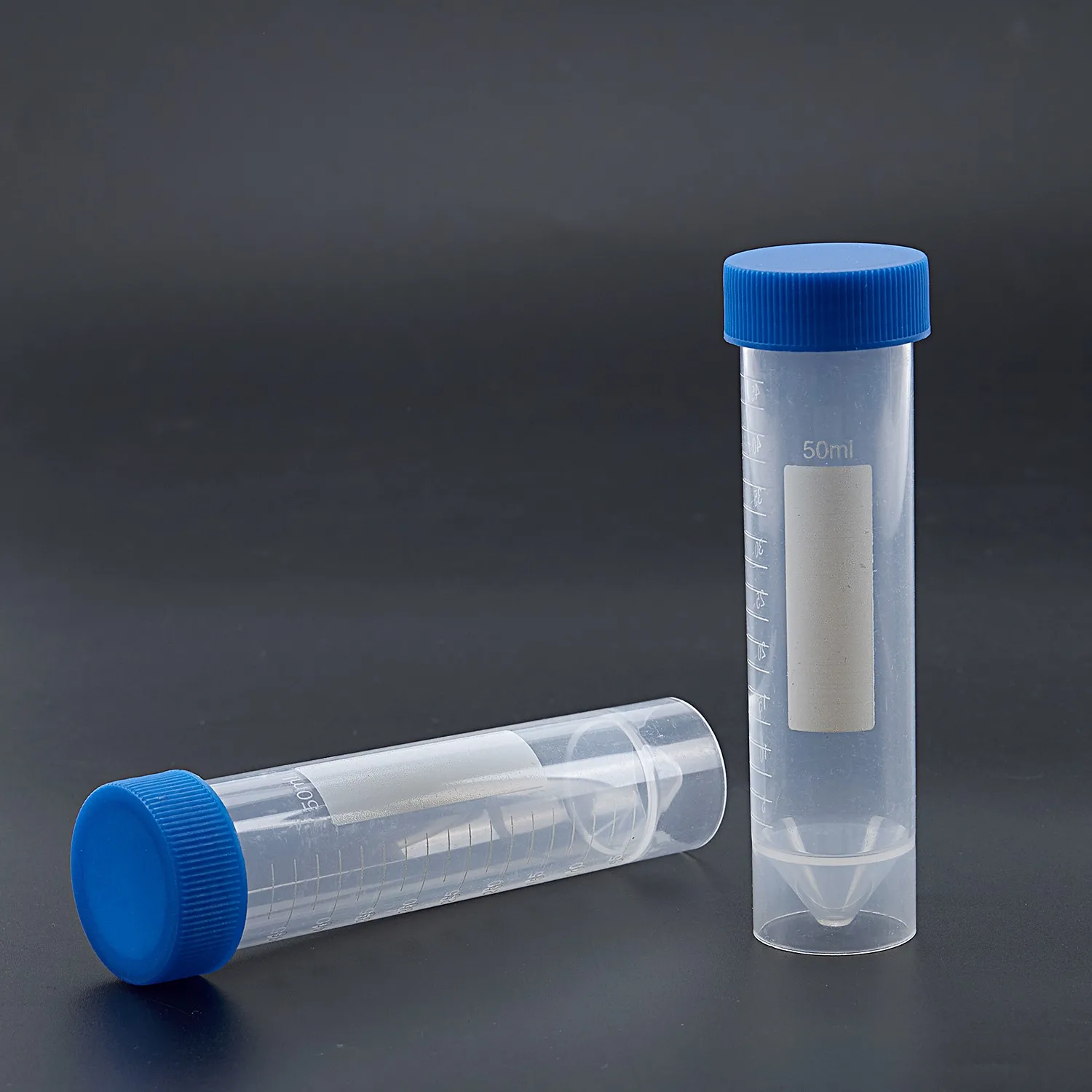 5 Pieces 50ml Plastic Transparent Centrifuge tube with scale Plastic test tube free-standing with Screw Cap
