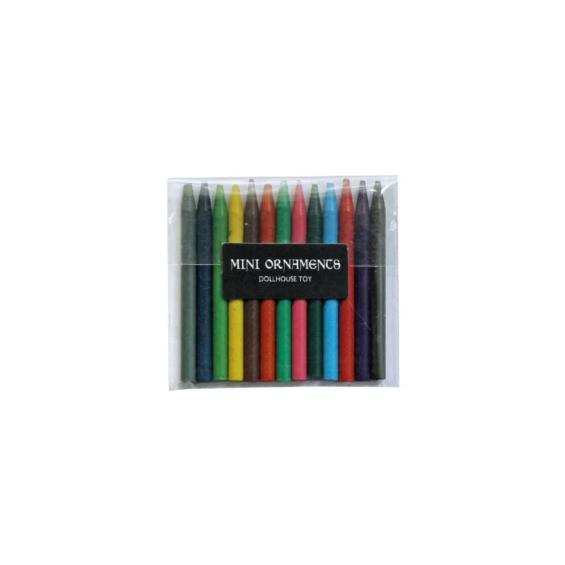 1:12 Art Supplies Figurines Miniature Colored Crayons Doll House Accessories Diy Miniature Model Toys Photography Props Decor