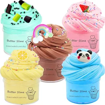 5 ערכה רפש חמאה, מתנות יום הולדת לילדים, מפלגה טובה עבור בנות & בנים, לא דביק, סל ביצה צעצוע סופר רך