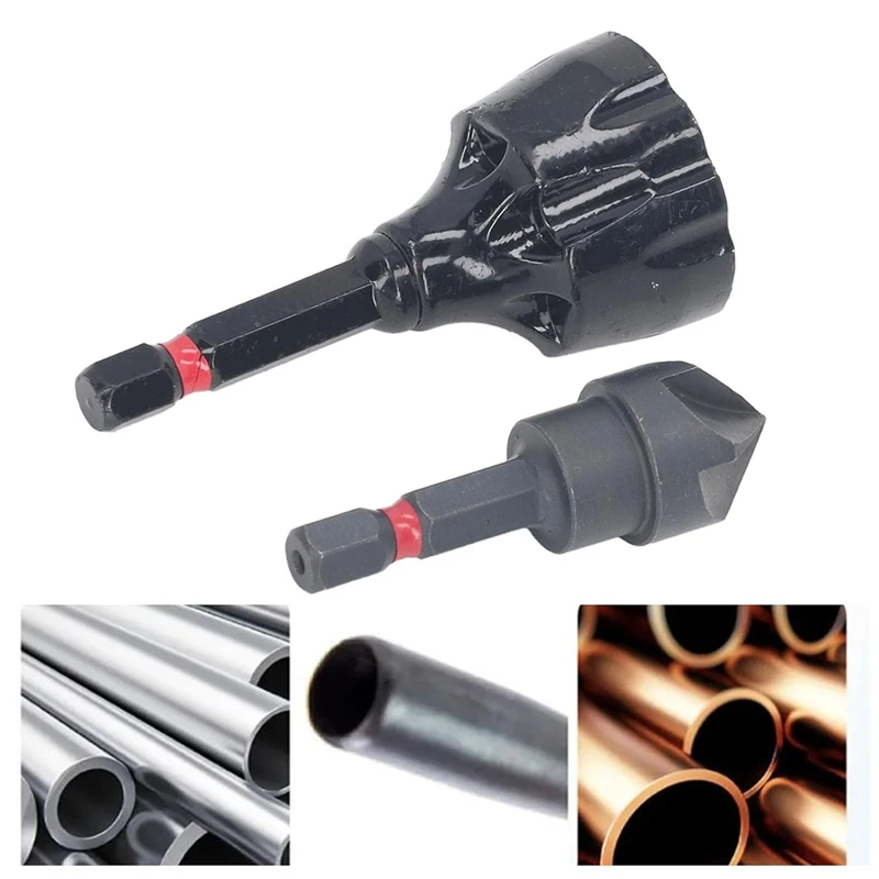 Deburring Chamfer Tool Set, 2PCS External Internal Rotary Deburring & Chamfer Tool, External Debur Coverage