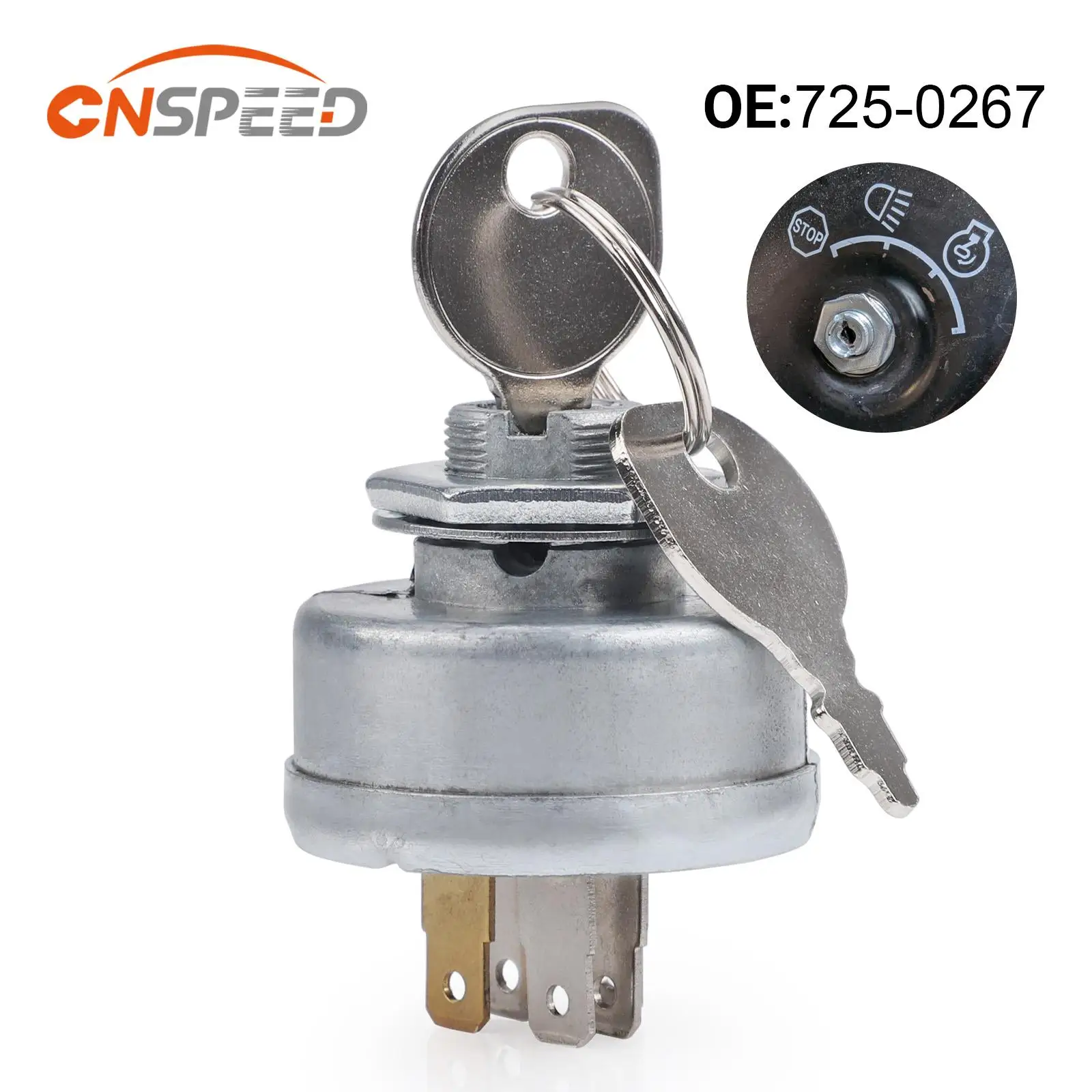 

Lawn Mower Ignition Starter 5 Spade Terminal Engine Starter Switch with Key For Husqvarna Noma Roper Murray 725-0267 925-0267A