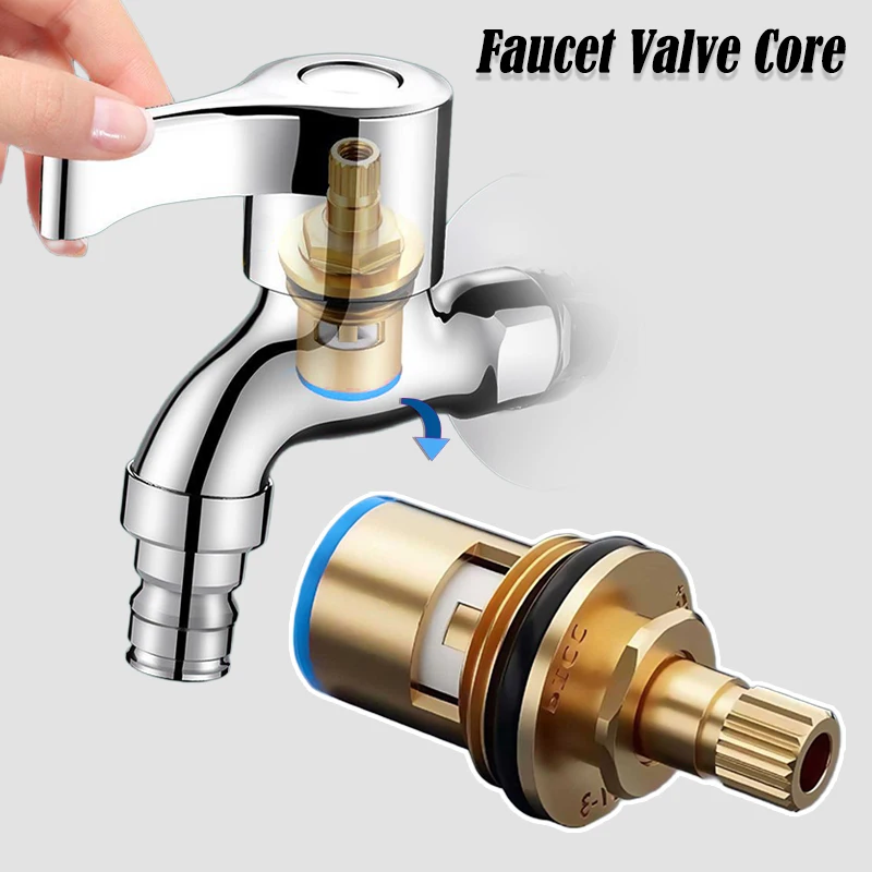 

Brass Ceramic Replacement Tap Valves Universal 1/2pc Cartridge with All-Copper Valve Core Leak-Proof for Bathroom Faucets