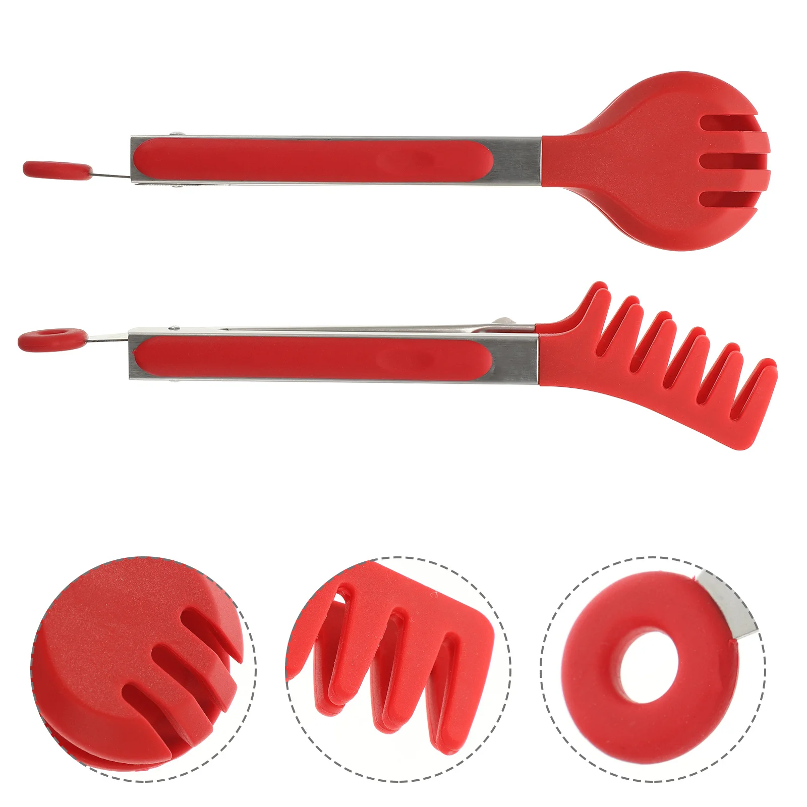 

2Pcs Antirust Ergonomic Kitchen Tongs Silicone Clip for Baking Bread Steak Pasta Steak Tong Cooking Clip Pasta Clamp