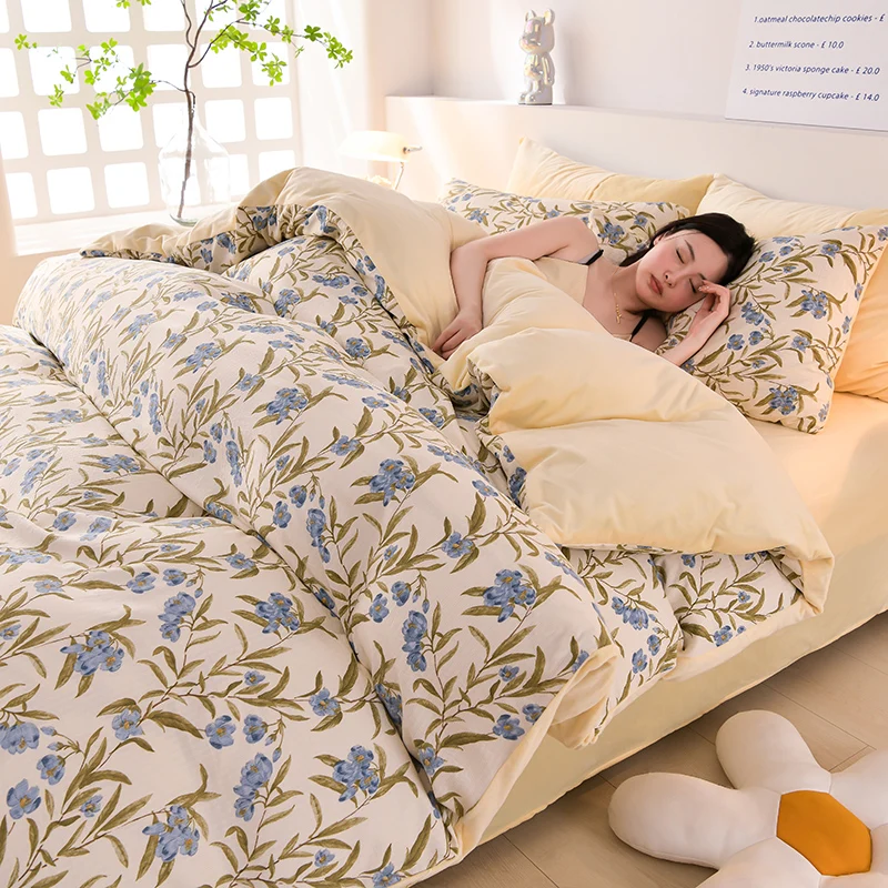 

Плюшевый пододеяльник с цветочным растением, размер Queen, ультрамягкие пушистые теплые комплекты постельного белья (1 пододеяльник + 2 наволочки), одинарный двойной размер
