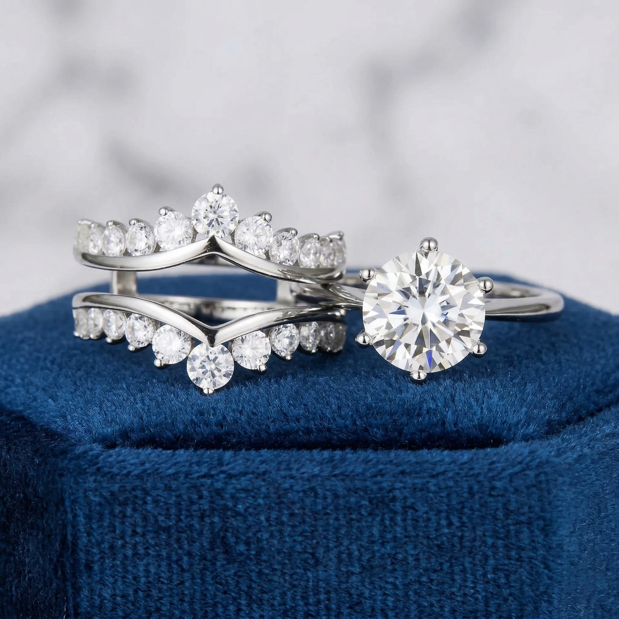 Set Cincin Mahkota Moissanite - Moissanite Engagement Ring 2 Carat D Vvs1 ulasan dan harga