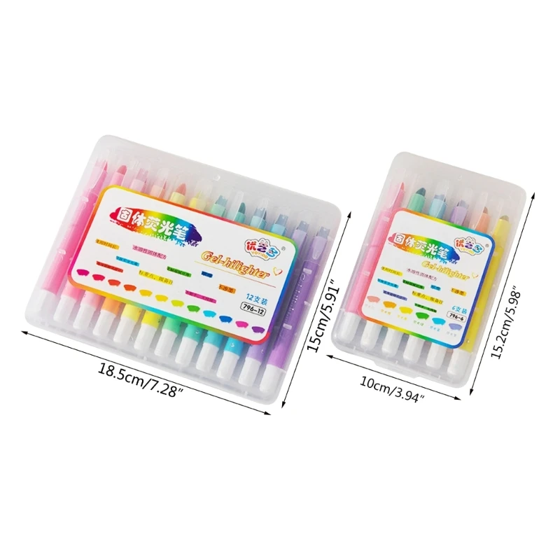 Bible Highlighter Pen Set 6/12 Colors for Even Marking, for Office and School Use Students Workers Quick Dry Highlighter