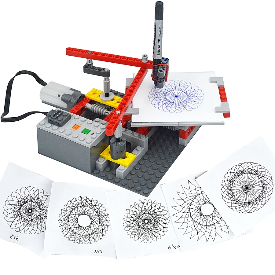 MOC 5110 Plotter Electric Motor Bricks Drawing Machine Model Drawings Technical Assemble Building Blocks Kid Toys Christmas Gift