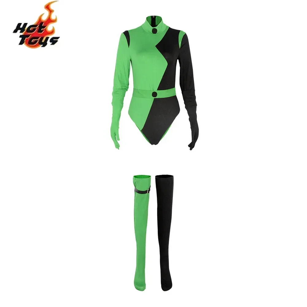 

Shego-Костюм для косплея Combinaison Déguisement Sexy Tenue Haut Pantalon Fantaisie Хэллоуин Карнавал ix Déguisement Trempé