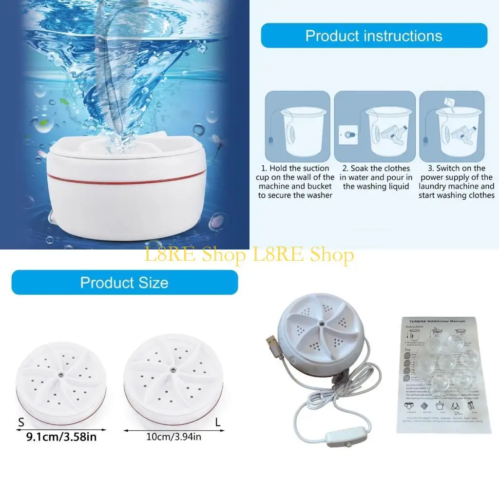 L8RE Small Travel Laundry Machine Portable Washing Machine Small Clothing Washer Fast Washer Portable Laundry Machine
