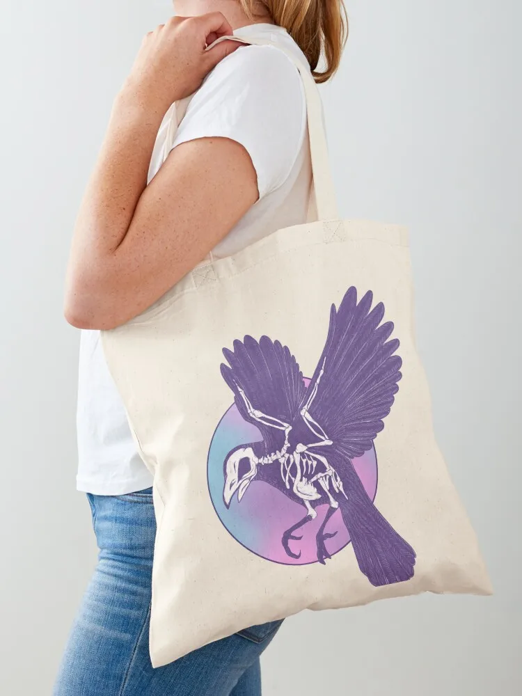 حقيبة يد على شكل هيكل عظمي وقمر من الغراب، حقيبة تسوق نسائية، حقيبة قابلة للطي وقابلة لإعادة الاستخدام للمتسوقين في الجامعة #1