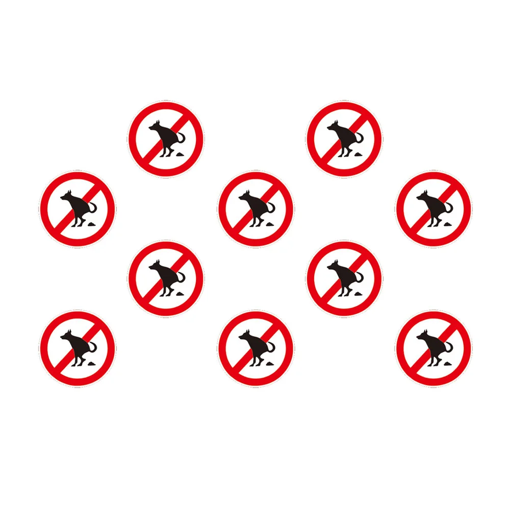 10 시트 범퍼 스티커 환경 표시 방수 데칼 애완 동물 금지 붙여 넣기 똥 없음